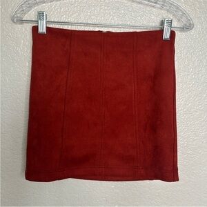 Skylar + Madison Faux Suede Rust Red Skirt Size S